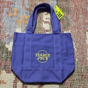 NWT Trader Joe’s Limited Edition Trick or Treat Purple Mini Canvas Tote Bag